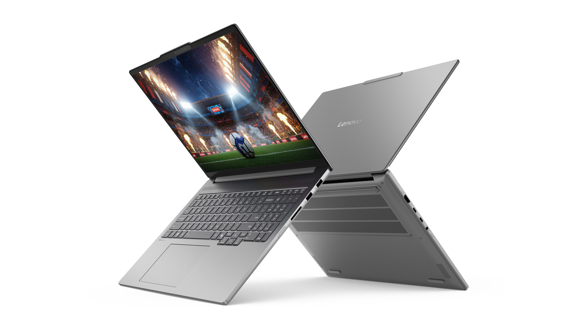 Two open IdeaPad Pro 5i 16” laptops, 11 on a white background.