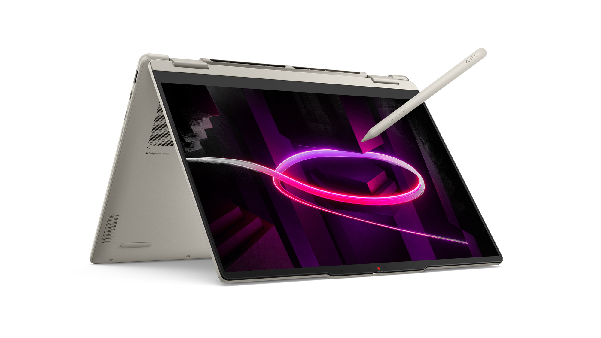 The stylus draws on the Yoga 7a 2-in-1 screen.