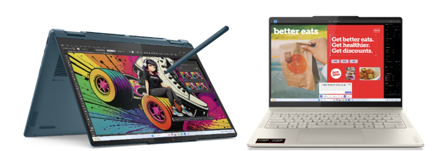 Lenovo Yoga 7 2-in-1(14”, 10) у кольорах Tidal Teal та Seashell