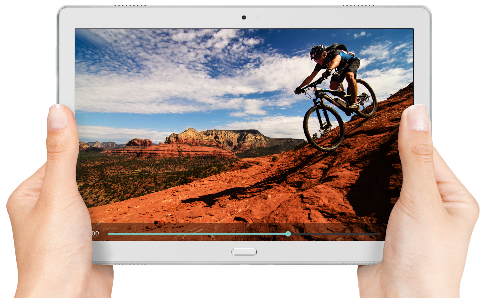 08_Tab_P10_Hero_Front_forward_facing_Multimedia_screen_LTE_Sparkling_White